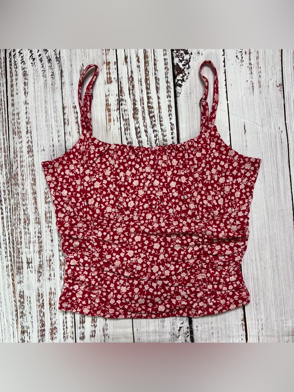 HOLLISTER Red Floral Cami Tank Top